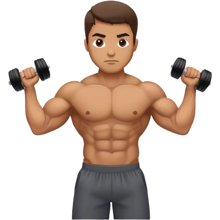 man forearms dumbbell exercise emoji