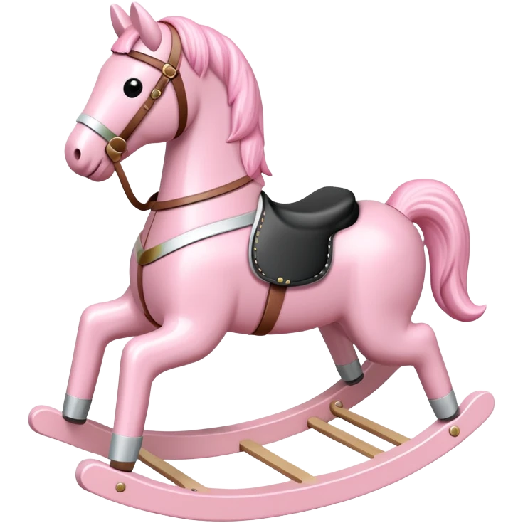 Pastel pink rocking horse toy emoji