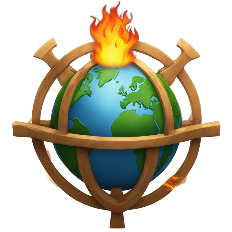 Celtic cross with Earth on fire  emoji