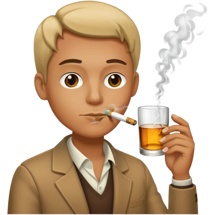 smoking with alcohol emoji