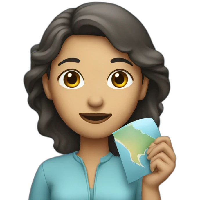 woman with a map of the sky in her hands emoji