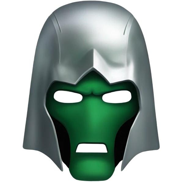 Doctor-doom head with silver mask  emoji