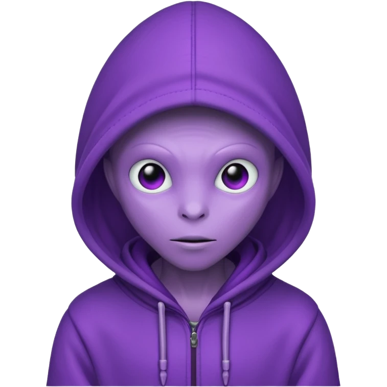 purple allien with hoodie emoji