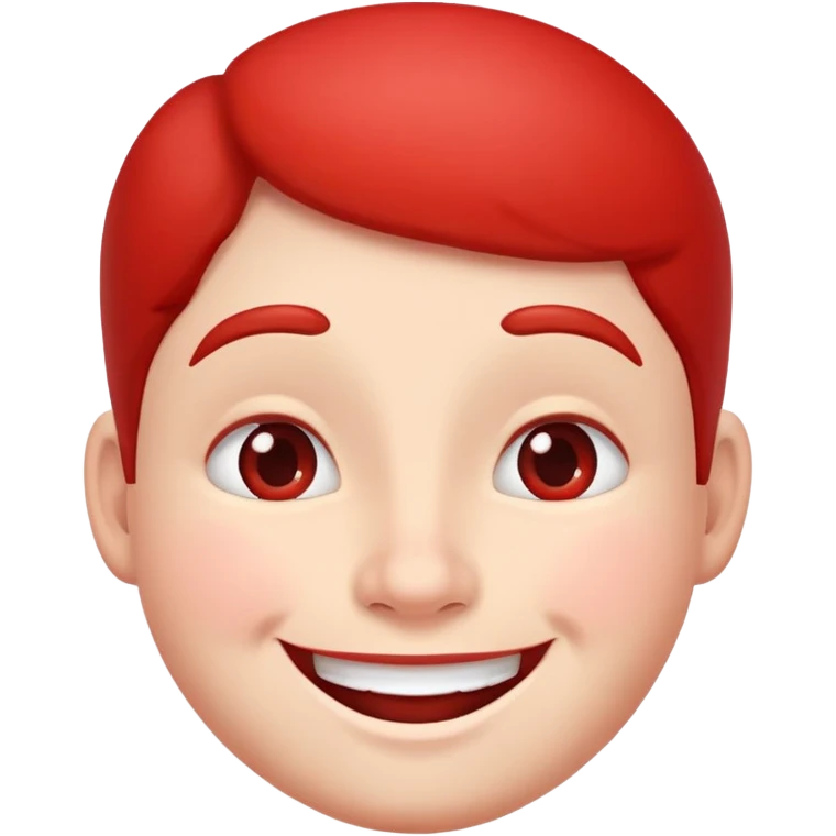 big red smiling cheecks emoji
