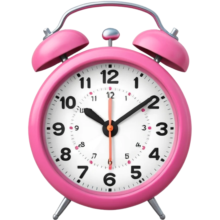 pink alarm clock with the white face emoji