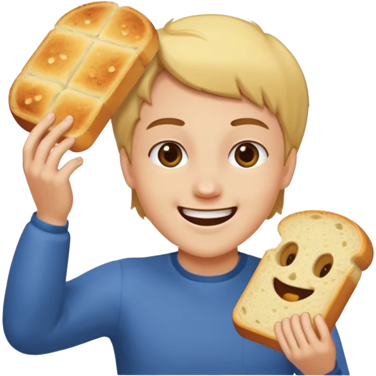hitting someone with garlic bread emoji
