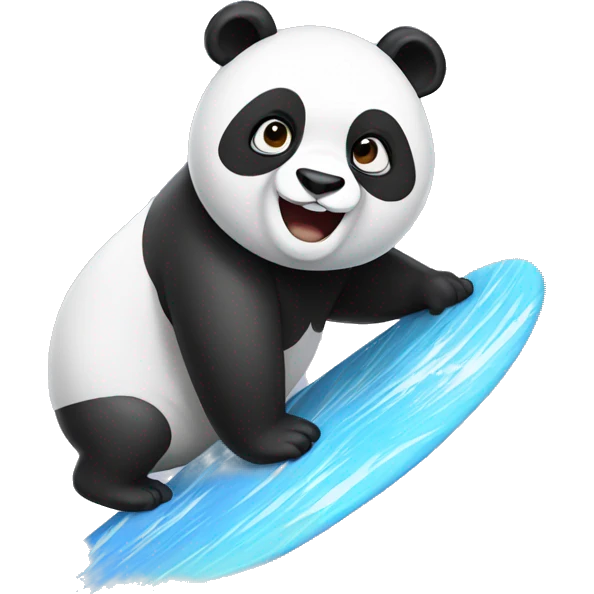 Panda surfing emoji