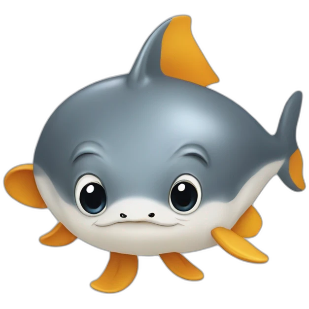 un dauphin qui mange emoji