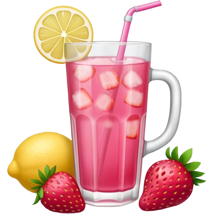 Pink lemonade with strawberries  emoji