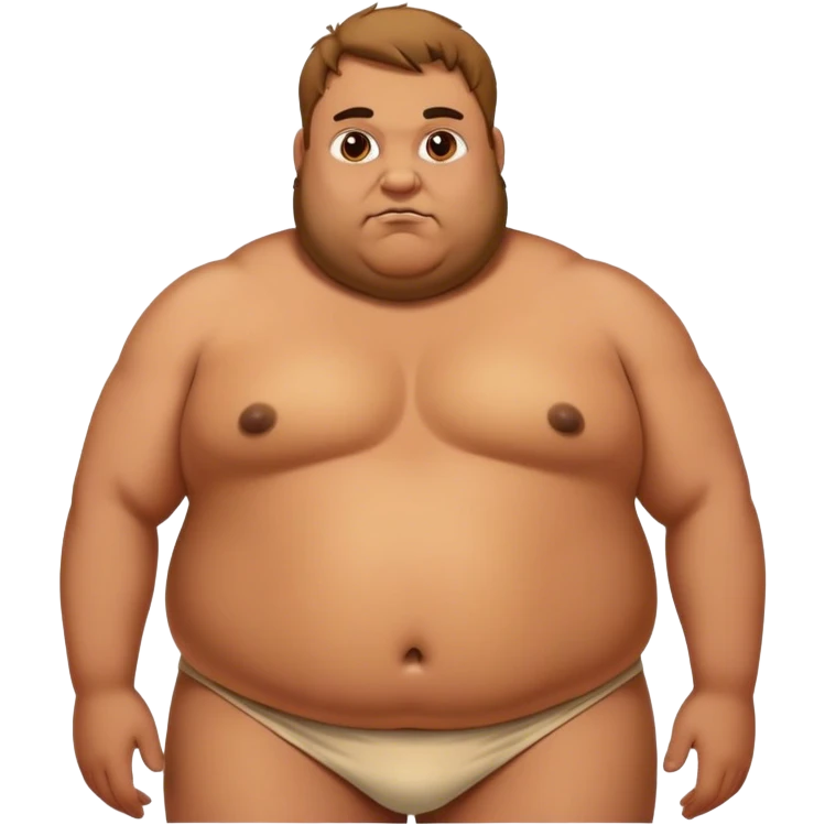 Fat man laying down wearing loin cloth  emoji