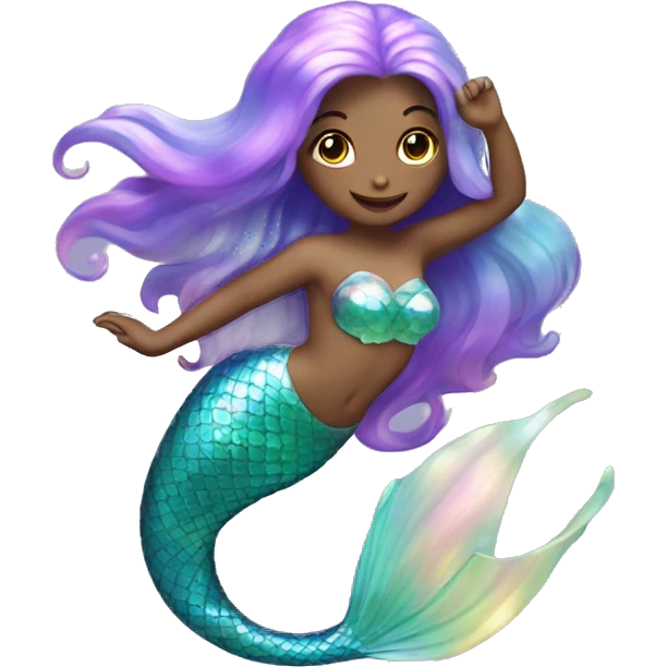 Iridescent mermaid with iridescent tail emoji
