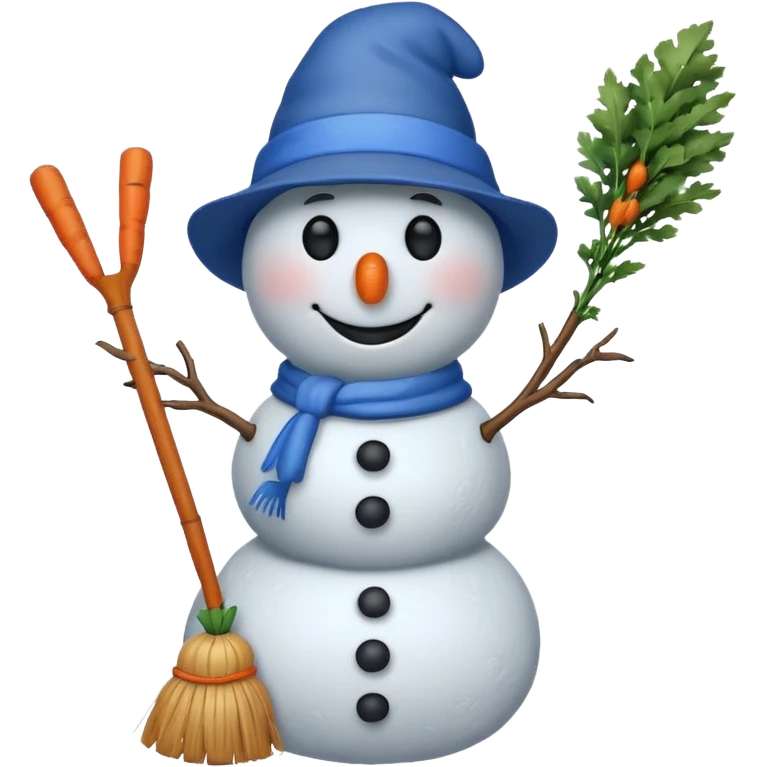 snowman wearing blue hat emoji