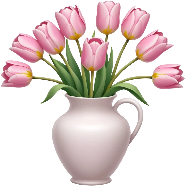 Light pink tulips in white vase emoji