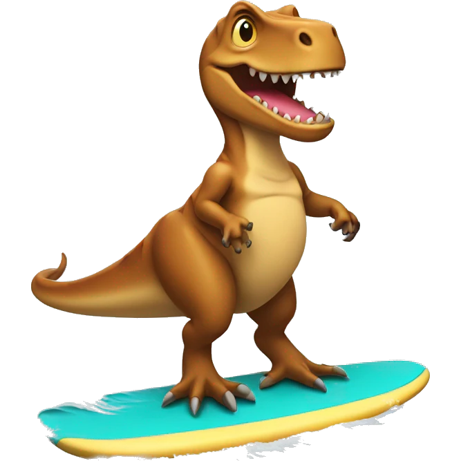 Trex on surf board emoji