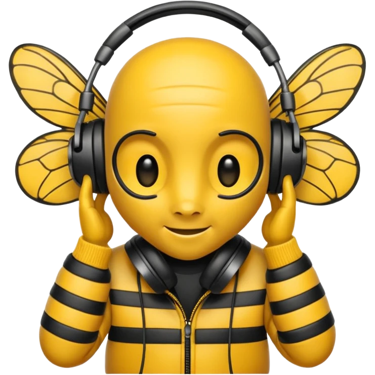 DJ bee with headphones emoji