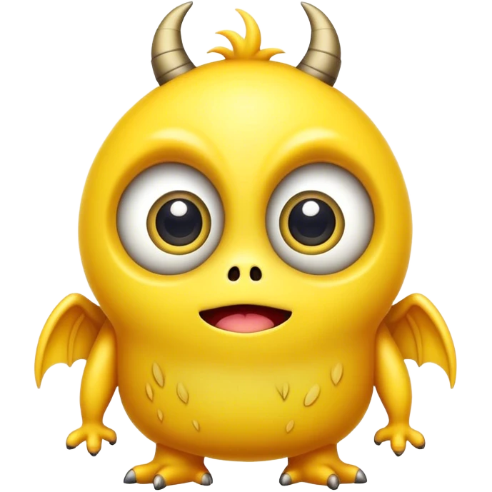 Cute yellow monster emoji
