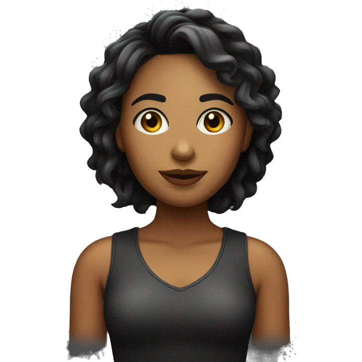 Chica piel oscura con cabello corto emoji