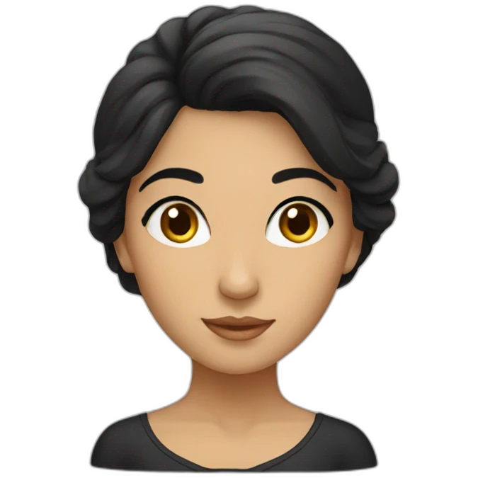 Persian woman with black hair emoji