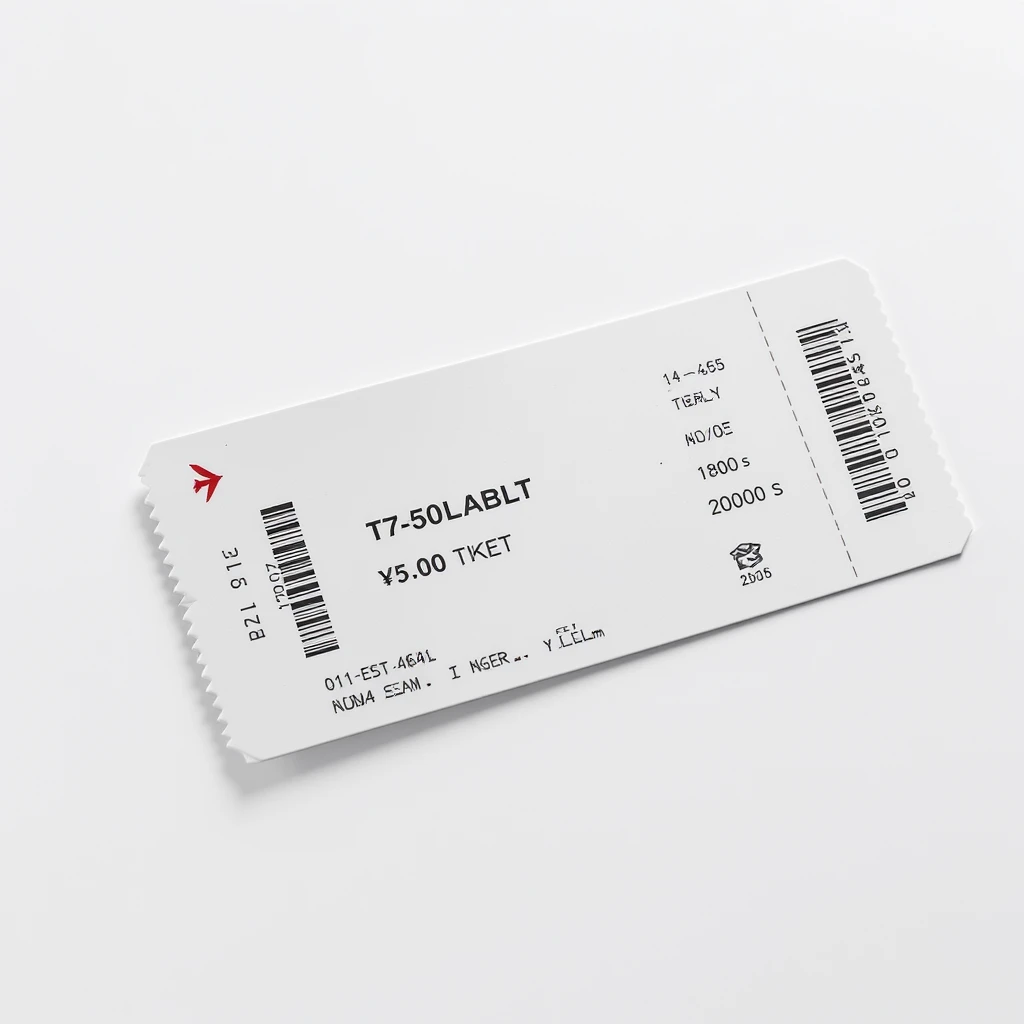 realistic stock photo style white airplane tickets on white background with soft shadows, no decoration emoji