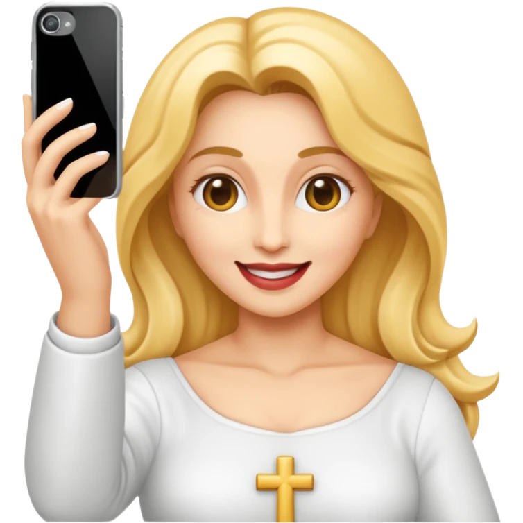 emoji della madonna vestita di BIANCO  con SCATTA UN SELFIE
 emoji