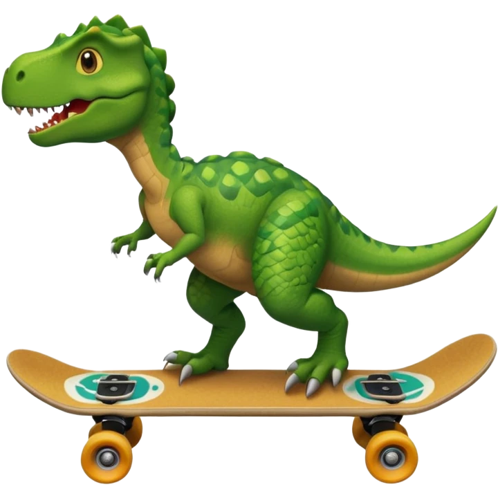 Dinosaur on a skateboard emoji