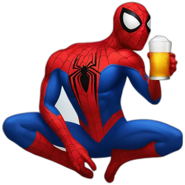 Spiderman drink beer emoji
