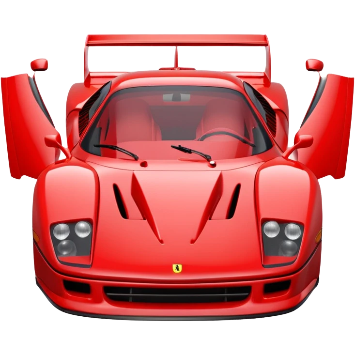 Ferrari F40, simplified, bright red, front view, no text emoji