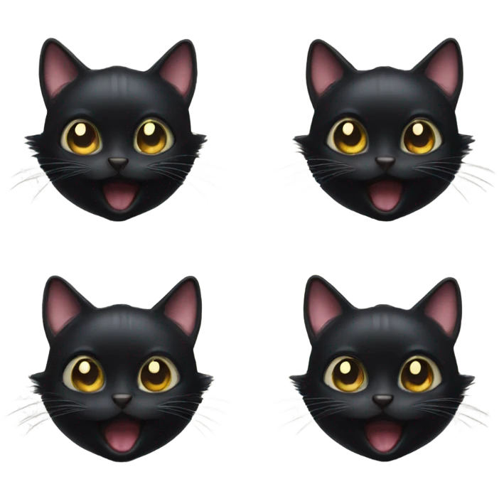 amazed magic black cat  emoji