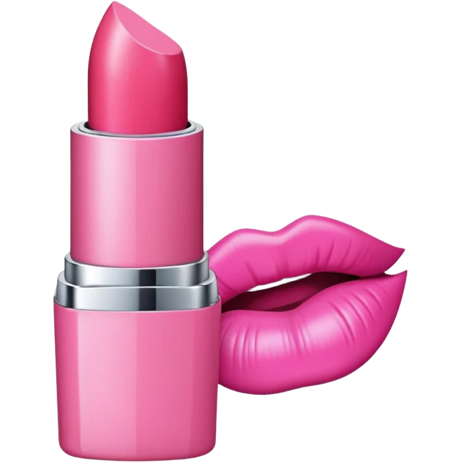 pink version of 💋, with no detail on the mouth, just the outline of the lipstick with the little grooves like the original emoji