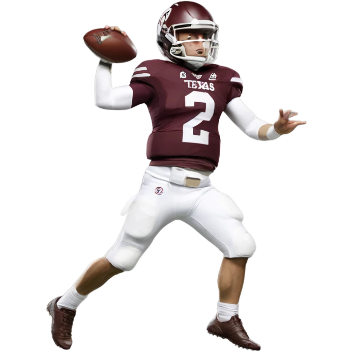 Johnny Manziel in Texas a@m uniform doing Heisman pose emoji