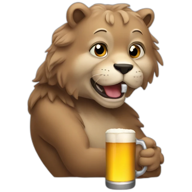 Taby drinking beer emoji