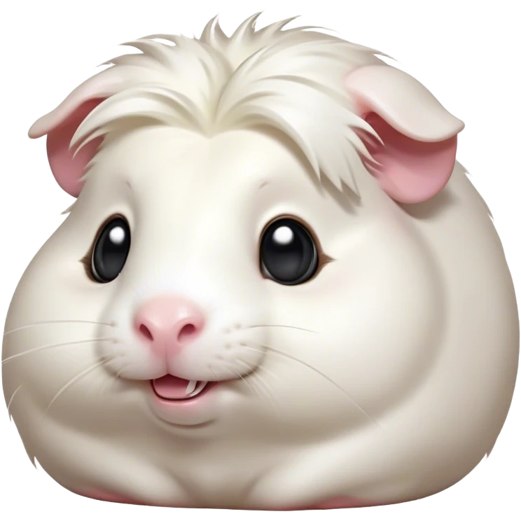 Cinematic Comical White Guinea Pig Portrait Emoji, Head tilted dramatically with an exaggeratedly amused expression, featuring a glossy, pristine white coat with an adorably scrunched face, wide, expressive dark eyes filled with playful disbelief, Simplified yet hilariously expressive features, highly detailed, glowing with a slightly sassy glow, high shine, dramatic yet playful, stylized with an air of cheeky mischief, bright and endearing, soft glowing outline, capturing the essence of a spirited and over-the-top guinea pig, so meme-worthy it feels like it could side-eye its way into internet fame instantly! emoji