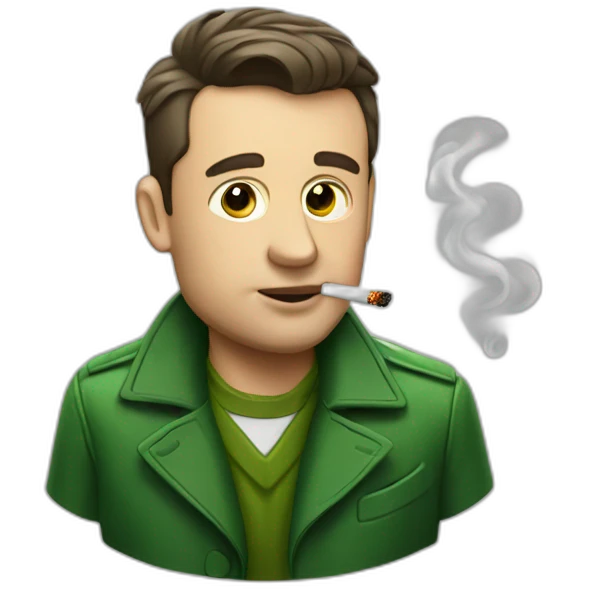 Zelenskiy smoking cigarette  emoji