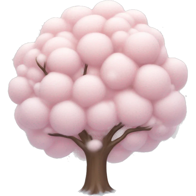 Pastel pink tree with snow emoji