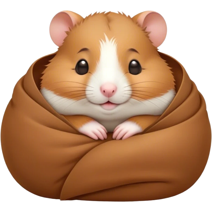 Meme-Worthy Cute Sleeping Brown Hamster Portrait Emoji, Head resting peacefully with a contented smile, showcasing a delightfully compact build and a luxuriously soft rich brown coat, eyes shut in a serene nap, Simplified yet hilariously adorable features, highly detailed, glowing with a soft, drowsy light, high shine, relaxed and utterly lovable, stylized with an air of playful laziness, bright and heartwarming, soft glowing outline, capturing the essence of a comically sleepy hamster, so meme-worthy it feels like it could instantly become the next viral sensation of adorable slumber! emoji