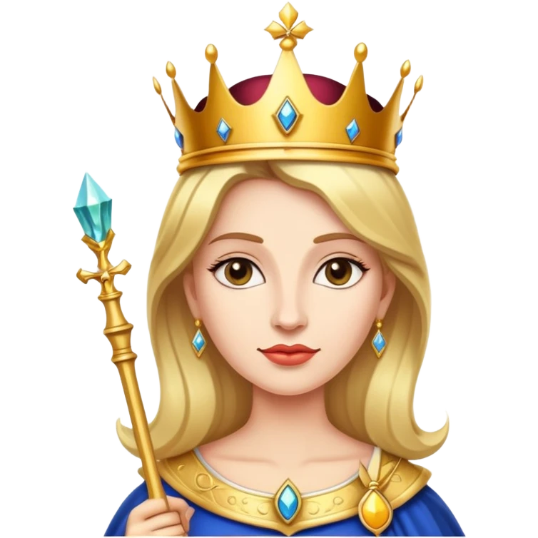 royal queen with crown and scepter emoji