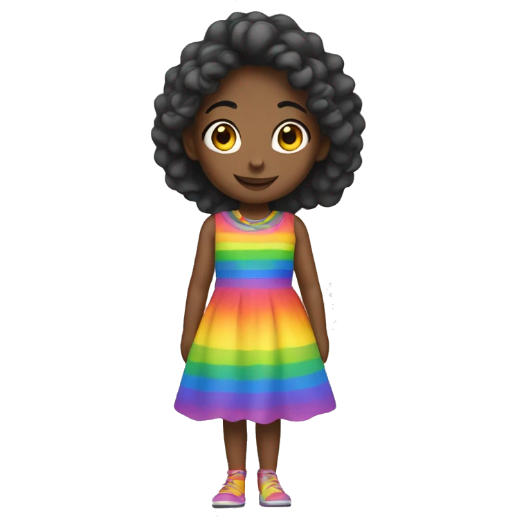girl with rainbow dress emoji