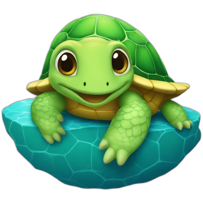 Sirène sur tortue emoji
