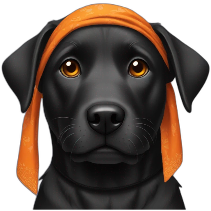 black dog with orange bandana around neck emoji
