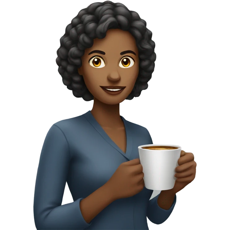 brazilian woman with coffee in her hand emoji