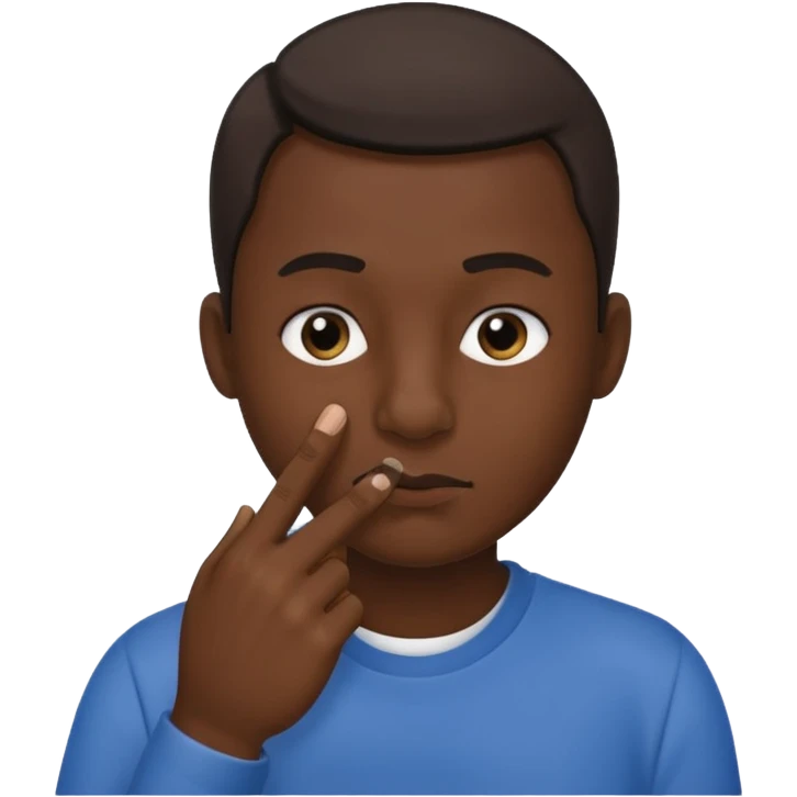 wiping her nose with her index finger emoji