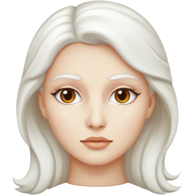 Marble style statue of woman face full white emoji