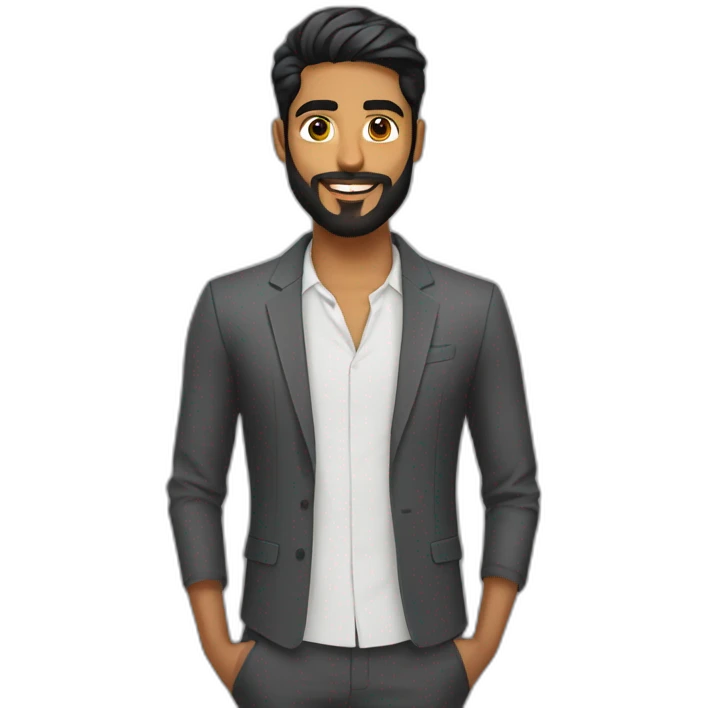 sri lankan 25 year old handsome and stylish guy with a beard emoji