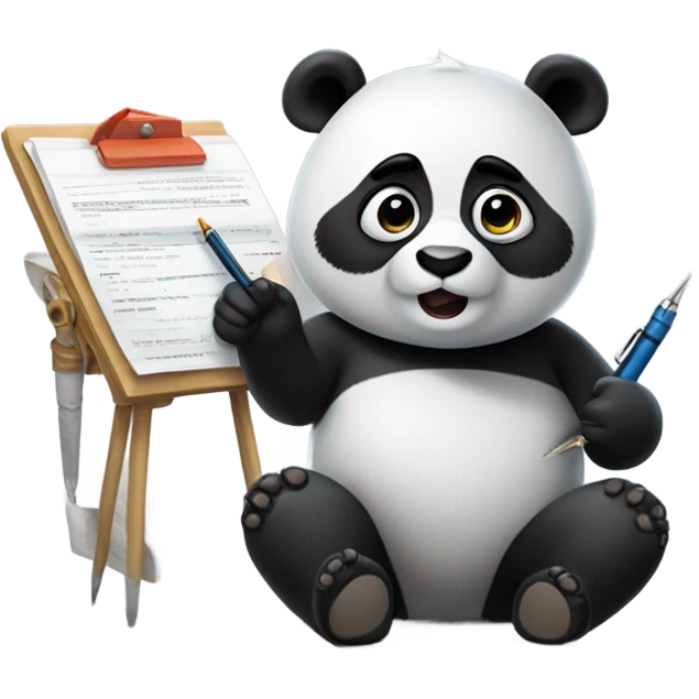 panda as a script supervisor emoji