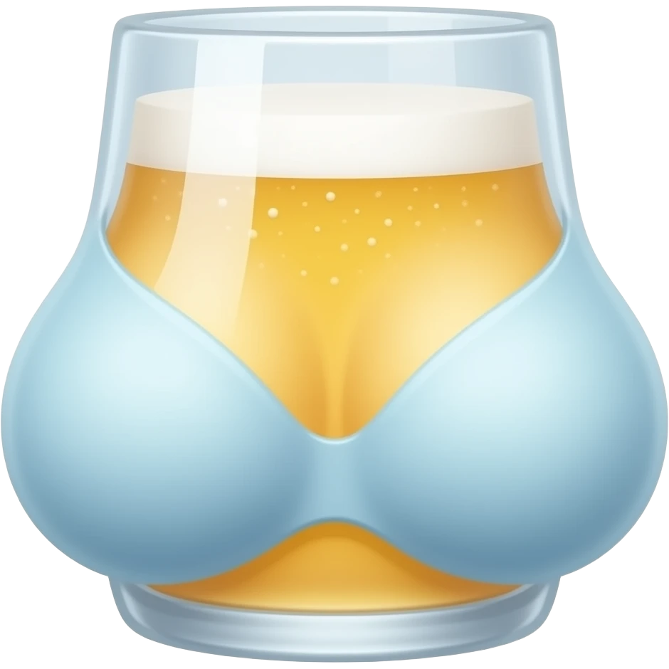 soft pastel boobs cute stylesoft pastel beer, translucent effect, matte glass, cute style emoji
