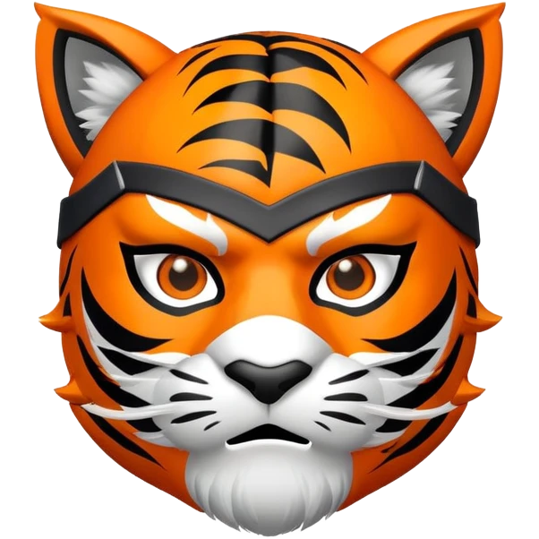 ninja tiger face with mask and shurikens for Twitch emote emoji