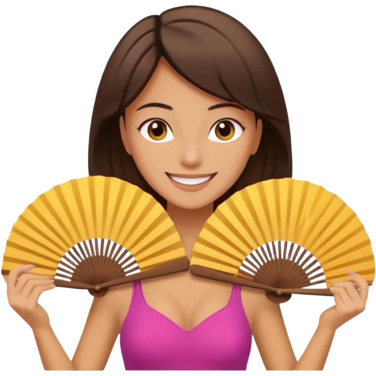 mulher se abanando com leque emoji