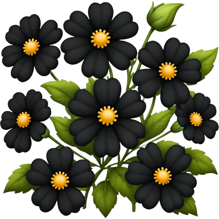 Black flowers  emoji