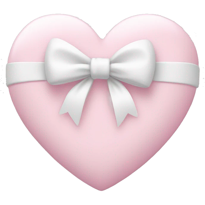 Pastel pink heart with white bow emoji