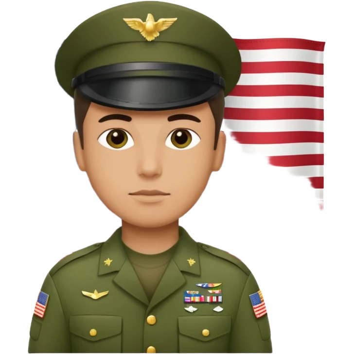 generate american soldier with small usa flag on shoulder emoji